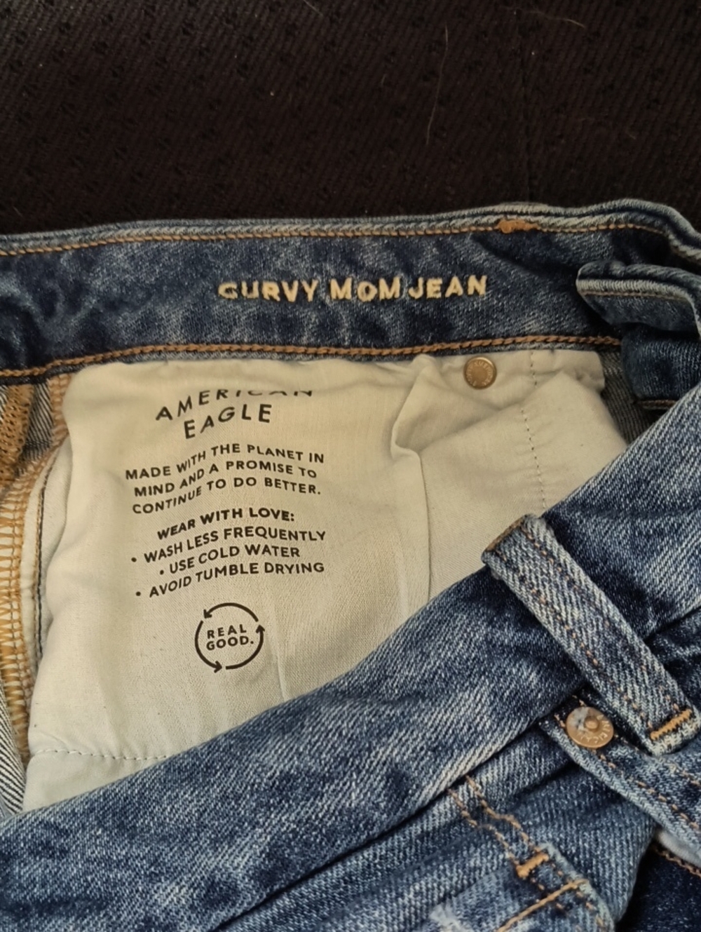 American Eagle Outfitters Curvy Mom Jean - Light Blue Denim - Picture 2 of 4